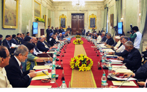 Governor of Arunachal Pradesh Lt Gen (Retd) Nirbhay Sharma attending the Conference of the Governors at Rashtrapati Bhawan, New Delhi on 13th February 2014.